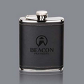 6 Oz. Black Leatherette Shelburne Hip Flask